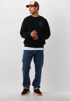 donkerblauwe lyle & scott sweater stamp crew neck sweatshirt