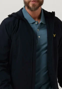 donkerblauwe lyle & scott jack zip through hooded jacket