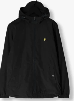 donkerblauwe lyle & scott jack zip through hooded jacket