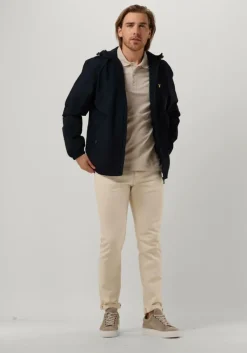 donkerblauwe lyle & scott jack zip through hooded jacket