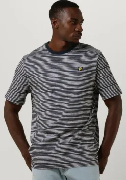 donkerblauwe lyle & scott t-shirt breton stripe t-shirt