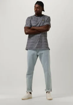 donkerblauwe lyle & scott t-shirt breton stripe t-shirt