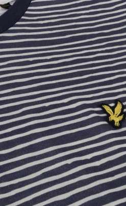 donkerblauwe lyle & scott t-shirt breton stripe t-shirt
