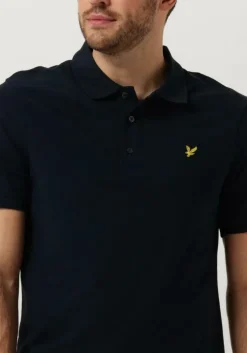 donkerblauwe lyle & scott polo plain polo shirt