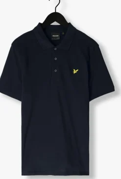donkerblauwe lyle & scott polo plain polo shirt