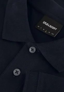 donkerblauwe lyle & scott polo plain polo shirt