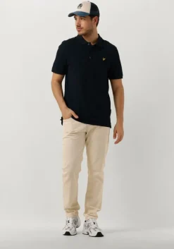 donkerblauwe lyle & scott polo plain polo shirt