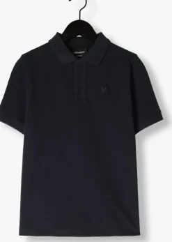 donkerblauwe lyle & scott t-shirt linen polo shirt