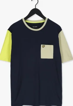 donkerblauwe lyle & scott t-shirt contrast t-shirt
