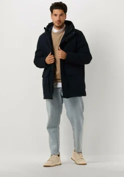 donkerblauwe lyle & scott parka's microfleece parka 2.0