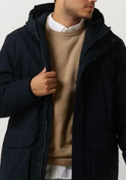 donkerblauwe lyle & scott parka's microfleece parka 2.0