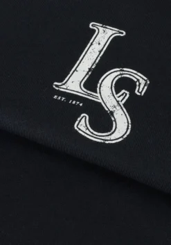 donkerblauwe lyle & scott t-shirt ls monogram print t-shirt