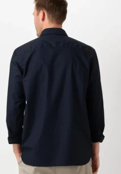donkerblauwe lyle & scott casual overhemd long sleeve poplin