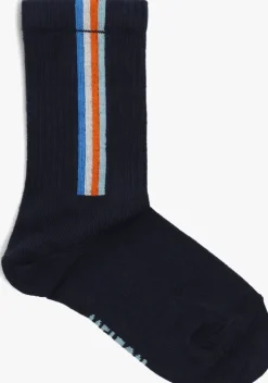 donkerblauwe melton sokken vertical stripes socks