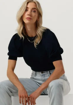 donkerblauwe minus top liva knit tee