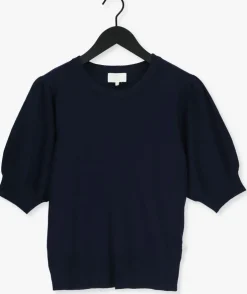 donkerblauwe minus top liva knit tee
