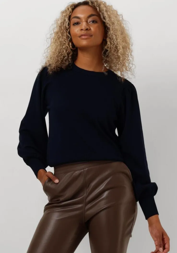 donkerblauwe minus trui liva long sleeve pullover