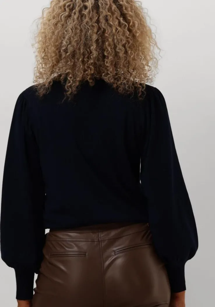 donkerblauwe minus trui liva long sleeve pullover