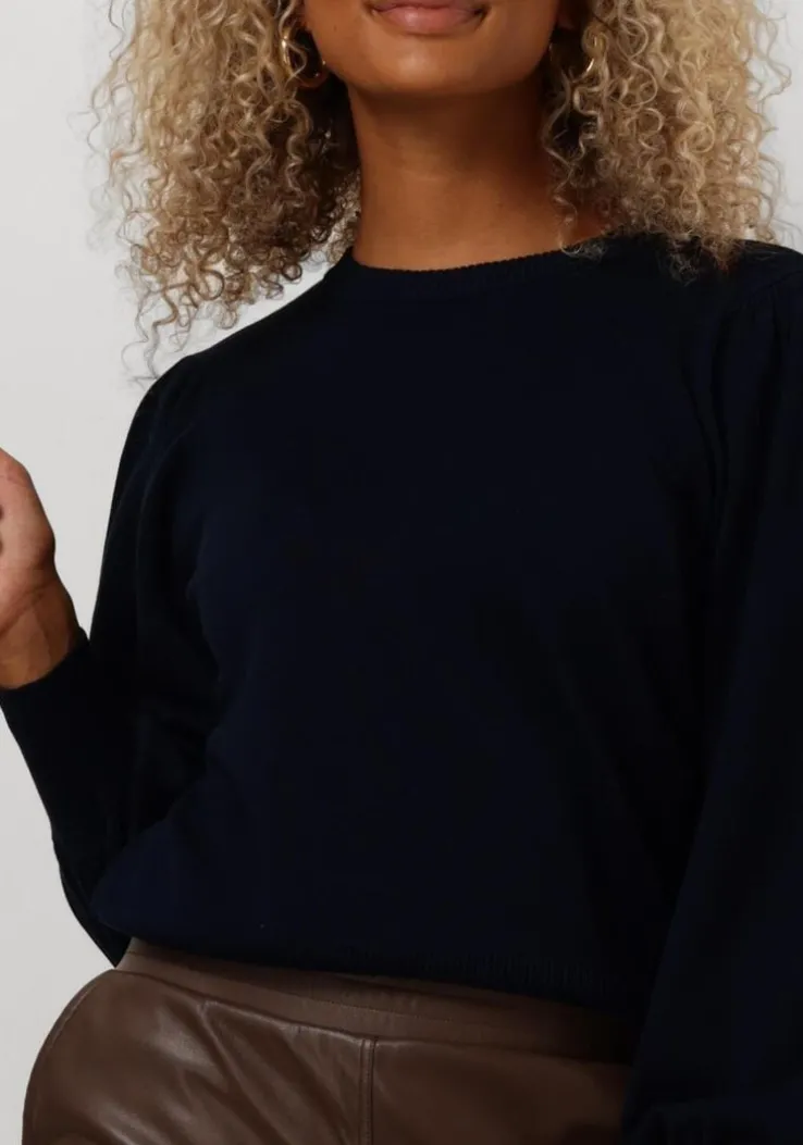donkerblauwe minus trui liva long sleeve pullover