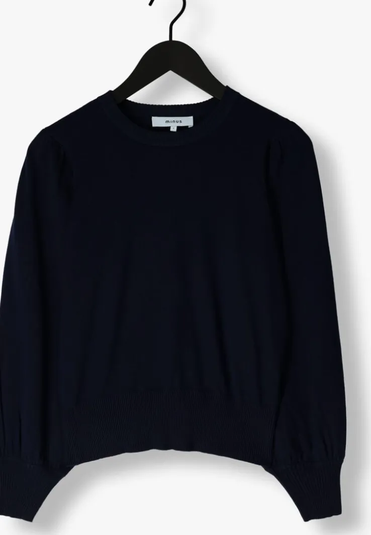 donkerblauwe minus trui liva long sleeve pullover