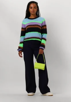 donkerblauwe minus wijde broek marcia wide leg pant