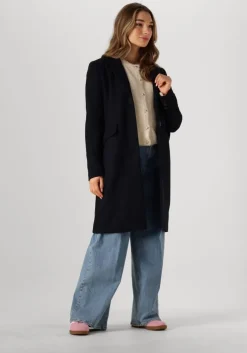 donkerblauwe modström mantel pamela coat