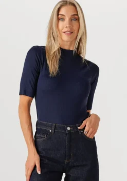 donkerblauwe modström top krown t-shirt