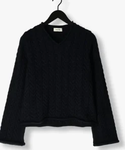 donkerblauwe modström t-shirt kurtismd v-neck