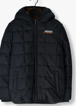 donkerblauwe moodstreet gewatteerde jas winterjacket james
