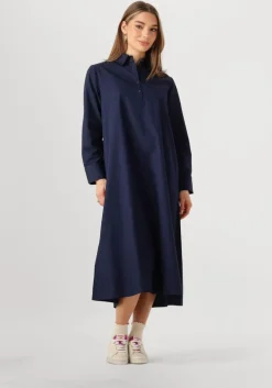 donkerblauwe my essential wardrobe midi jurk sunnamw long dress