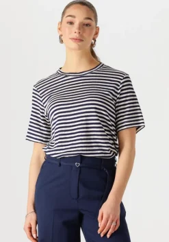 donkerblauwe my essential wardrobe t-shirt lisamw striped tee