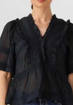 donkerblauwe neo noir blouses evienne s voile top