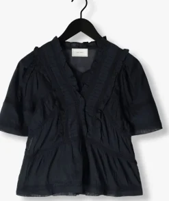 donkerblauwe neo noir blouses evienne s voile top