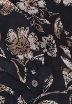 donkerblauwe neo noir blouses nani canvas flower blouse