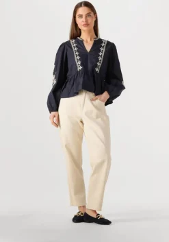 donkerblauwe neo noir blouses ginia emb blouse