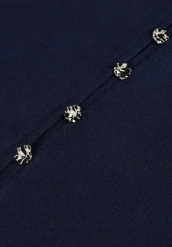 donkerblauwe neo noir blouses teller knit blouse