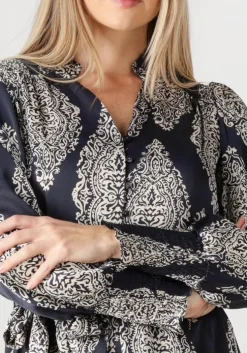 donkerblauwe neo noir maxi jurk novalee paisley drop dress