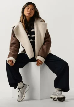 donkerblauwe neo noir trui nevena stripe knit blouse