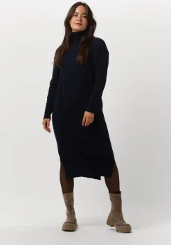 donkerblauwe not shy midi jurk teba