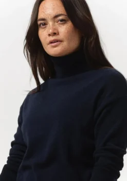 donkerblauwe not shy midi jurk teba