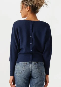 donkerblauwe nukus trui batwing pullover plain