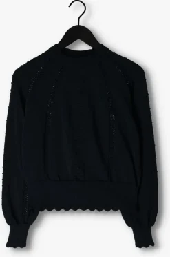 donkerblauwe object trui kalina l/s knit pullover