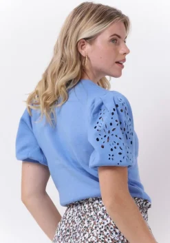 donkerblauwe object trui reynard 2/4 knit pullover