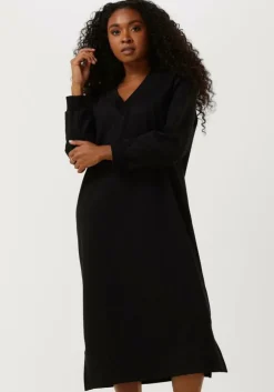 donkerblauwe penn & ink midi jurk dress v