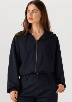 donkerblauwe penn & ink vest hoodie w25f1739