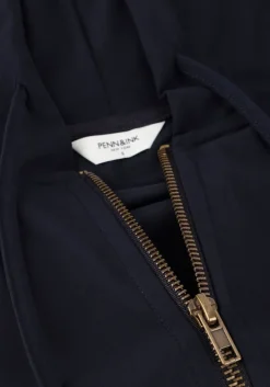 donkerblauwe penn & ink vest hoodie w25f1739