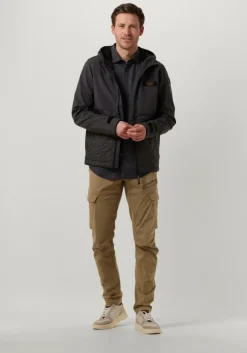 donkerblauwe pme legend casual overhemd long sleeve shirt print on ctn slub