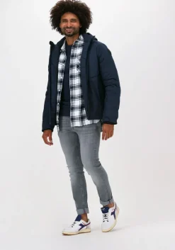 donkerblauwe pme legend gewatteerde jas short jacket nextshell recycle