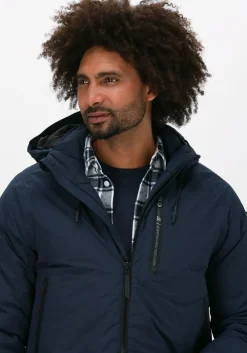 donkerblauwe pme legend gewatteerde jas short jacket nextshell recycle