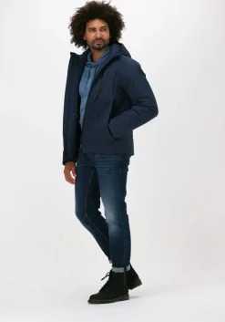 donkerblauwe pme legend gewatteerde jas short jacket nextshell recycle